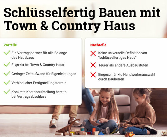 Vor- und Nachteile: Mit Town & Country Haus schlüsselfertig Bauen.